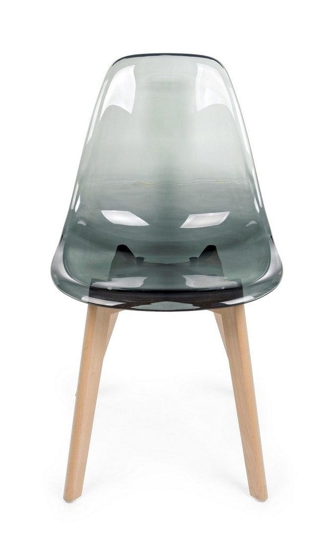 Set di 4 sedie da pranzo in plastica Easy Smoky Grigio (4)