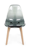 Set di 4 sedie da pranzo in plastica Easy Smoky Grigio (4)