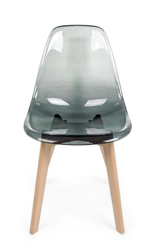 Set di 4 sedie da pranzo in plastica Easy Smoky Grigio (4)