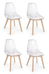 Set di 4 sedie da pranzo in plastica Easy Smoky Trasparente