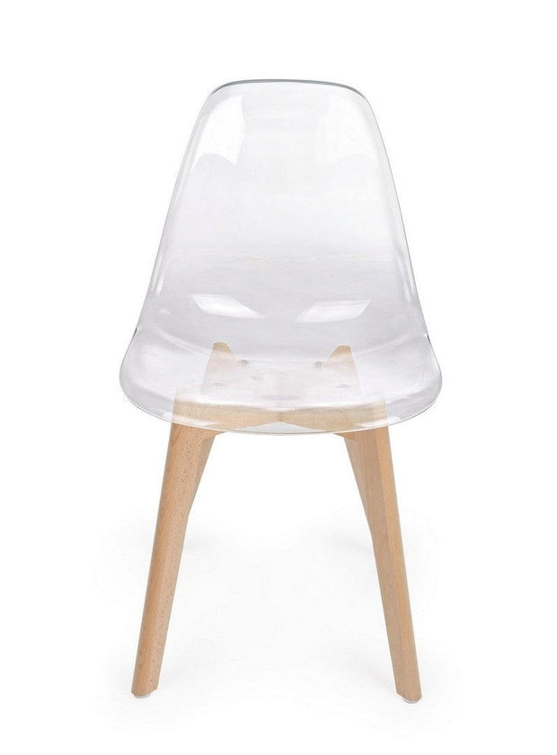 Set di 4 sedie da pranzo in plastica Easy Smoky Trasparente (5)