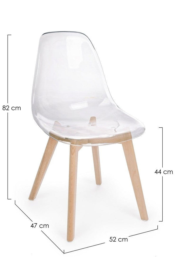 Set di 4 sedie da pranzo in plastica Easy Smoky Trasparente (7)