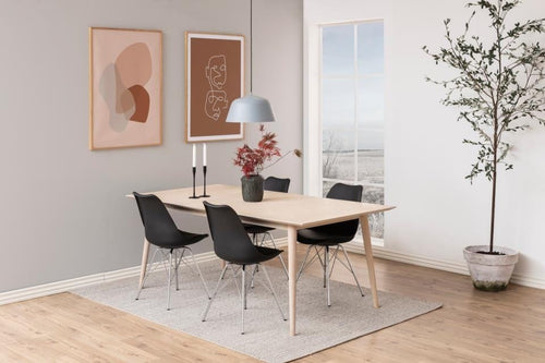 Set di 4 sedie da pranzo in plastica Eris Nero (1)