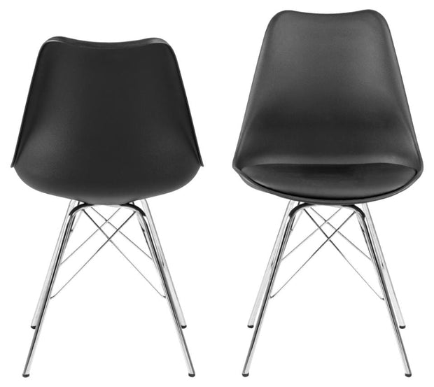 Set di 4 sedie da pranzo in plastica Eris Nero (2)