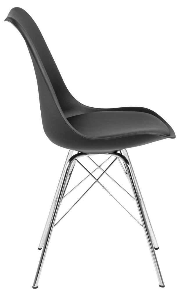 Set di 4 sedie da pranzo in plastica Eris Nero (3)