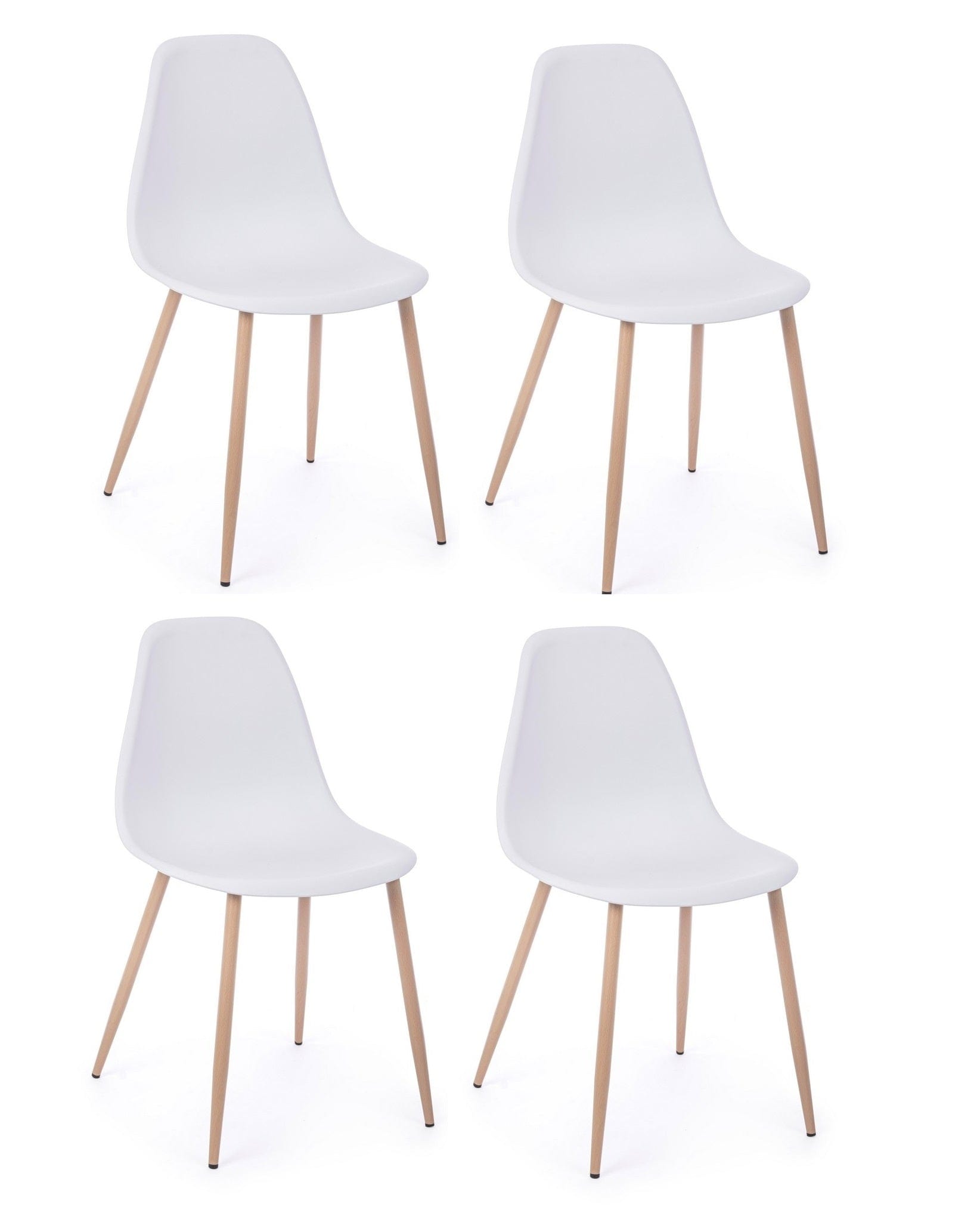 Set di 4 sedie da pranzo in plastica Mandy Bianco