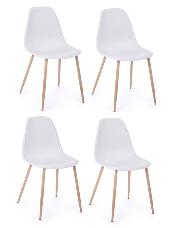 Set di 4 sedie da pranzo in plastica Mandy Bianco