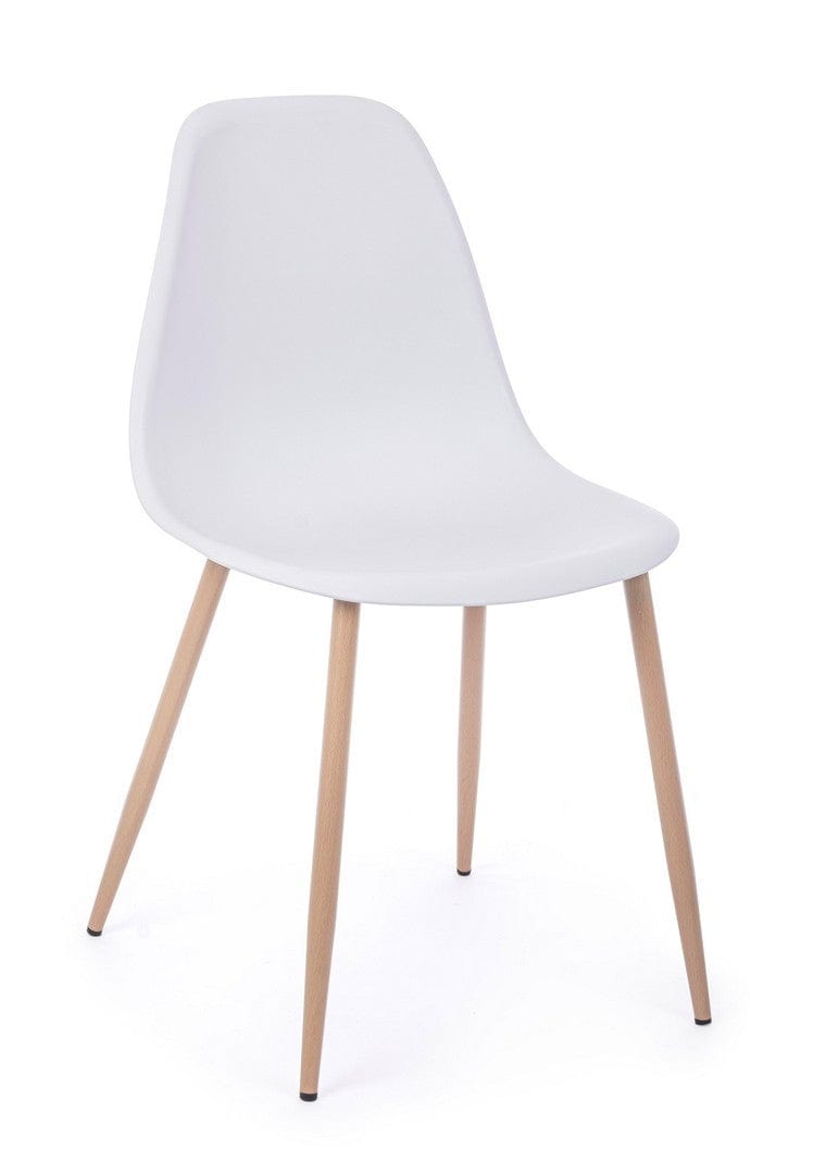 Set di 4 sedie da pranzo in plastica Mandy Bianco (2)