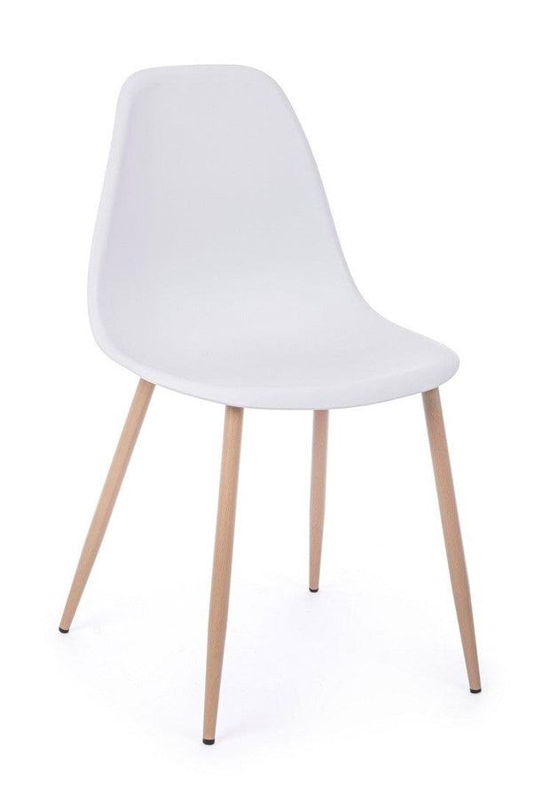 Set di 4 sedie da pranzo in plastica Mandy Bianco (2)