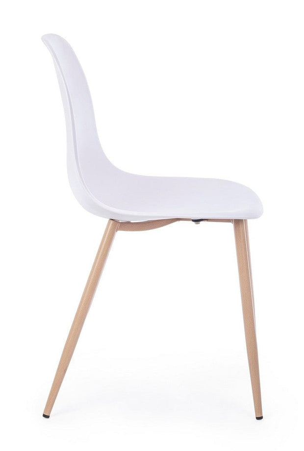 Set di 4 sedie da pranzo in plastica Mandy Bianco (3)