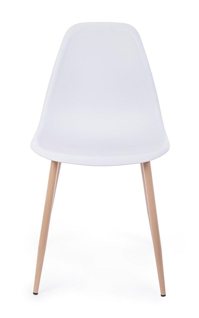 Set di 4 sedie da pranzo in plastica Mandy Bianco (4)