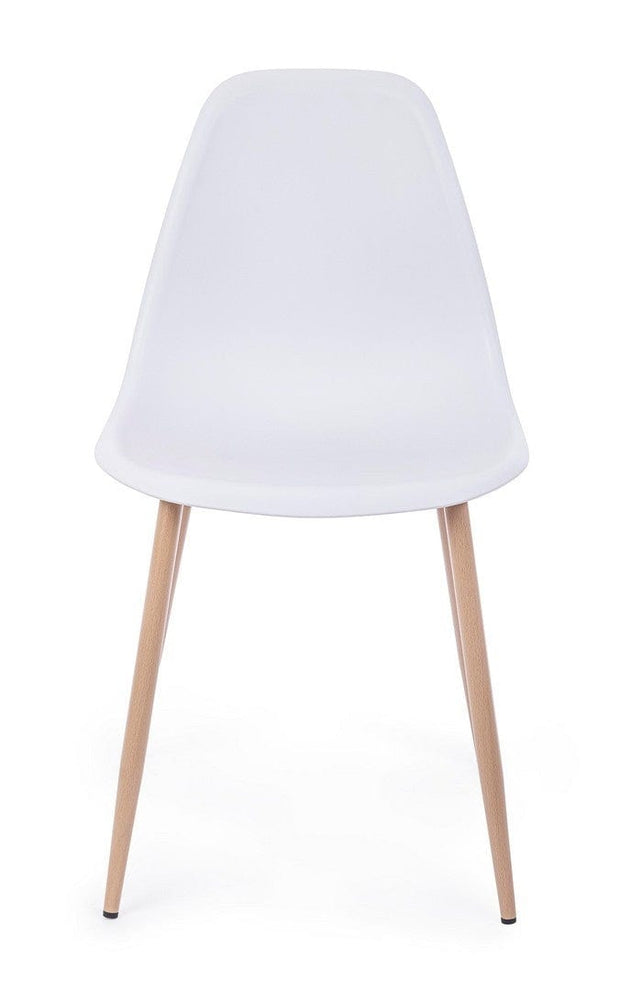 Set di 4 sedie da pranzo in plastica Mandy Bianco (4)