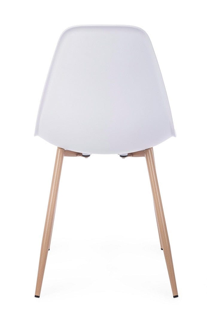Set di 4 sedie da pranzo in plastica Mandy Bianco (5)