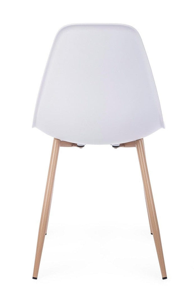 Set di 4 sedie da pranzo in plastica Mandy Bianco (5)