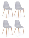 Set di 4 sedie da pranzo in plastica Mandy Grigio