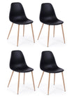 Set di 4 sedie da pranzo in plastica Mandy Nero