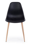 Set di 4 sedie da pranzo in plastica Mandy Nero (4)
