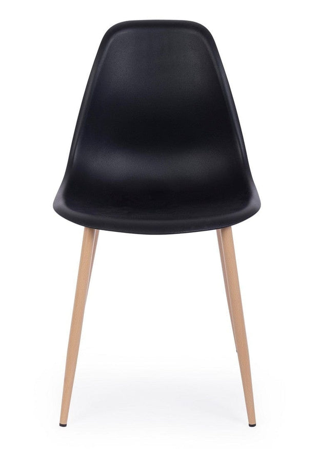 Set di 4 sedie da pranzo in plastica Mandy Nero (4)
