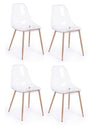 Set di 4 sedie da pranzo in plastica Mandy Trasparente