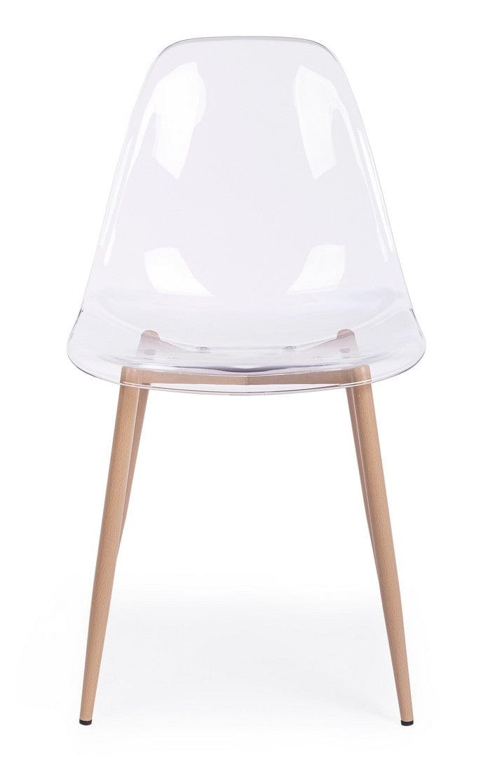 Set di 4 sedie da pranzo in plastica Mandy Trasparente (4)