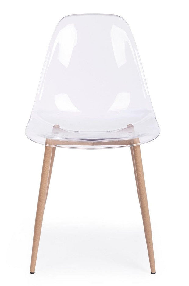 Set di 4 sedie da pranzo in plastica Mandy Trasparente (4)