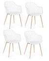 Set di 4 sedie da pranzo in plastica Optik Bianco