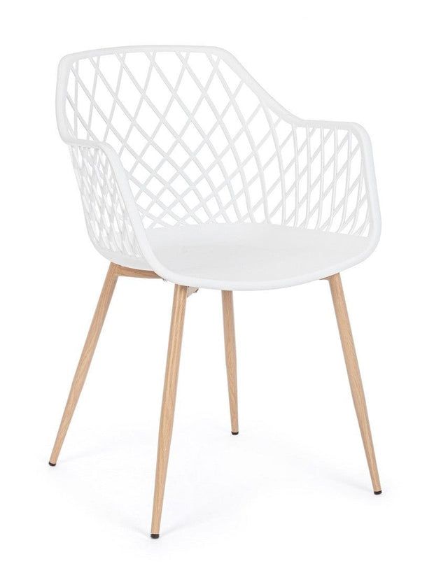 Set di 4 sedie da pranzo in plastica Optik Bianco (2)