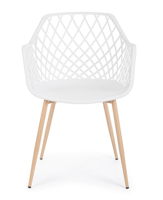 Set di 4 sedie da pranzo in plastica Optik Bianco (3)