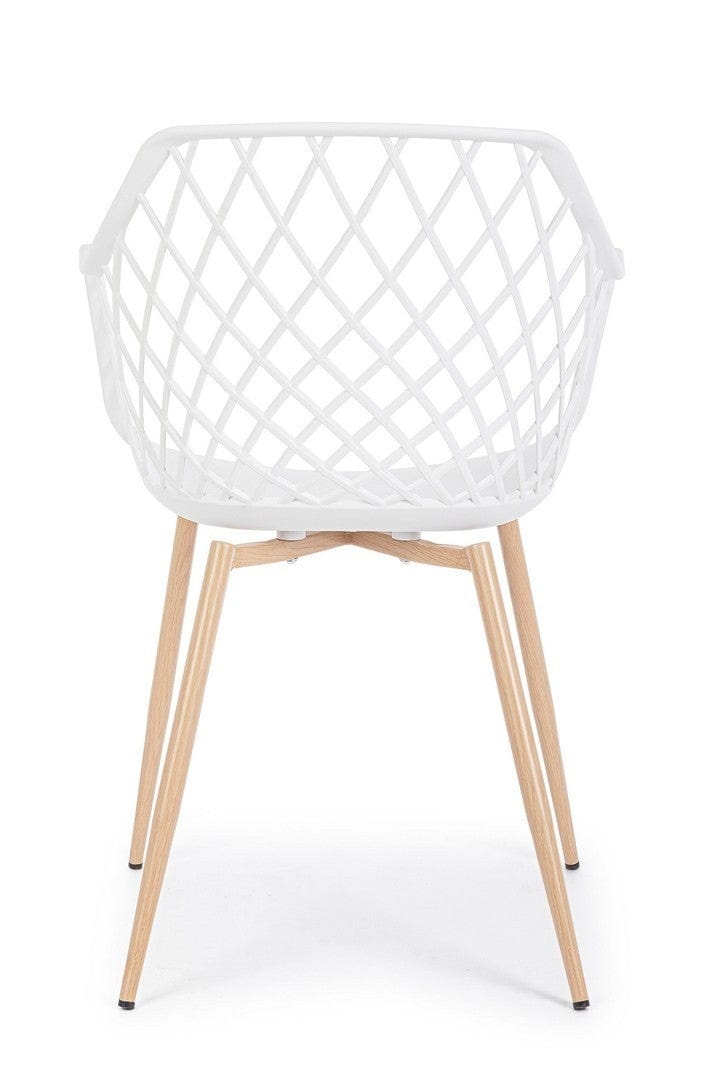Set di 4 sedie da pranzo in plastica Optik Bianco (4)