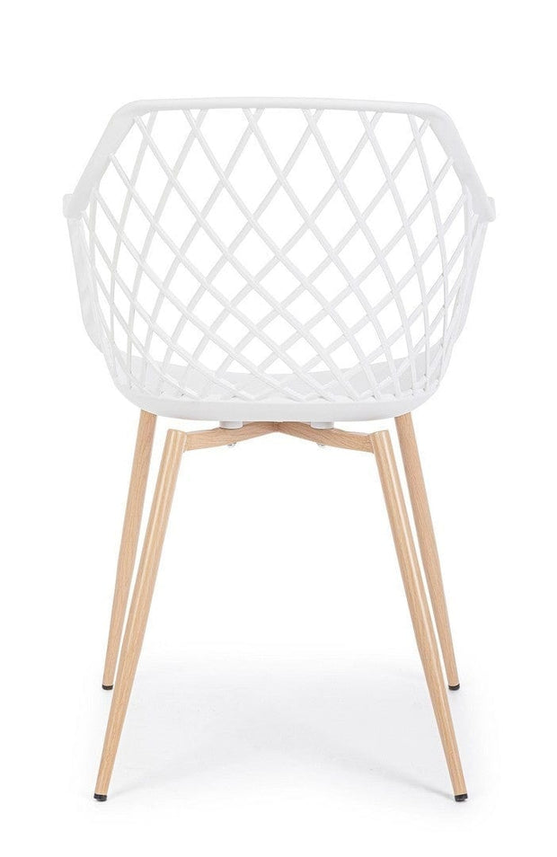 Set di 4 sedie da pranzo in plastica Optik Bianco (4)