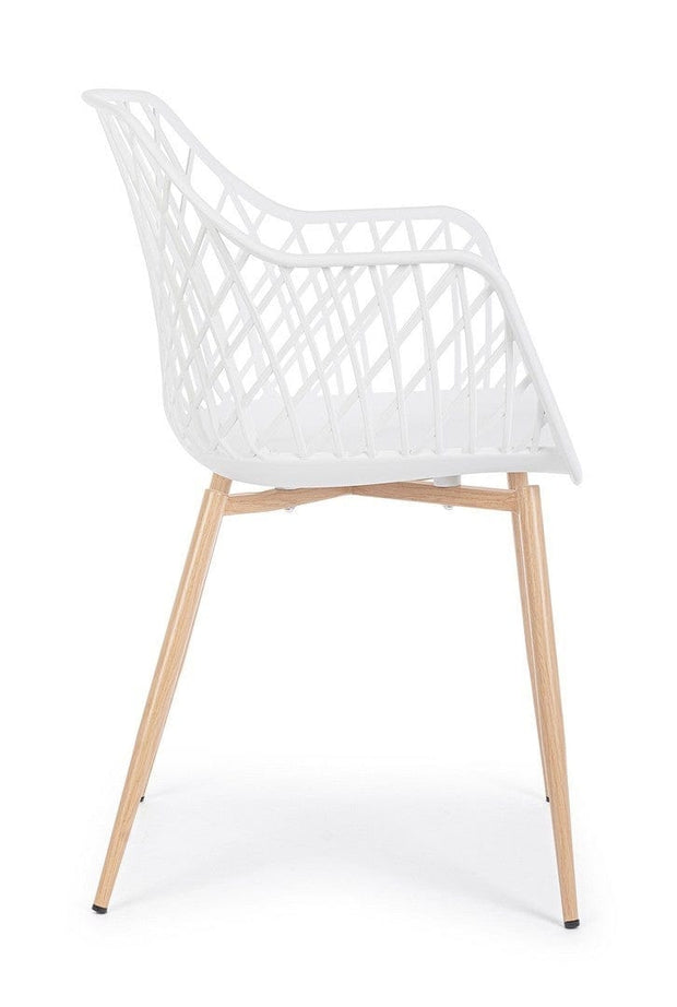 Set di 4 sedie da pranzo in plastica Optik Bianco (5)