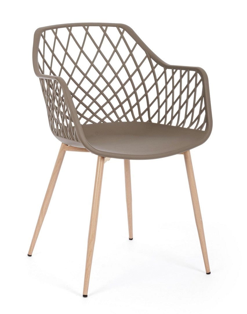 Set di 4 sedie da pranzo in plastica Optik Cappuccino (2)