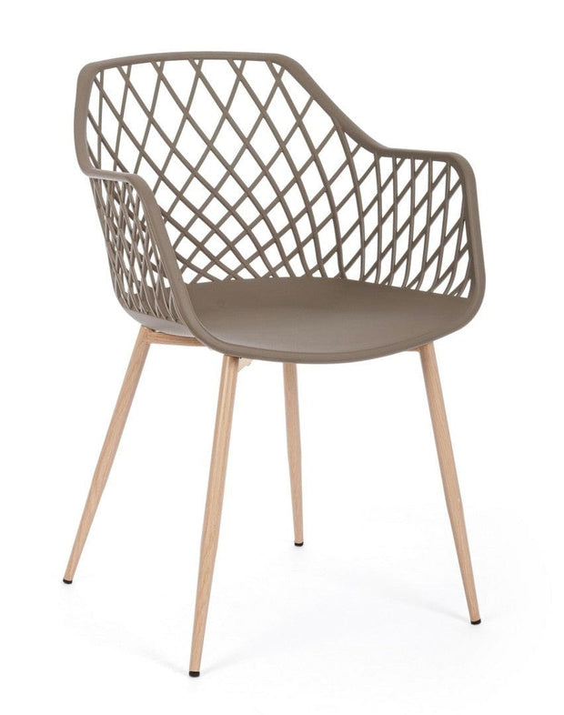 Set di 4 sedie da pranzo in plastica Optik Cappuccino (2)