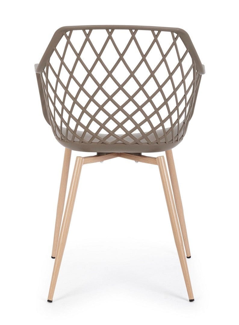 Set di 4 sedie da pranzo in plastica Optik Cappuccino (4)