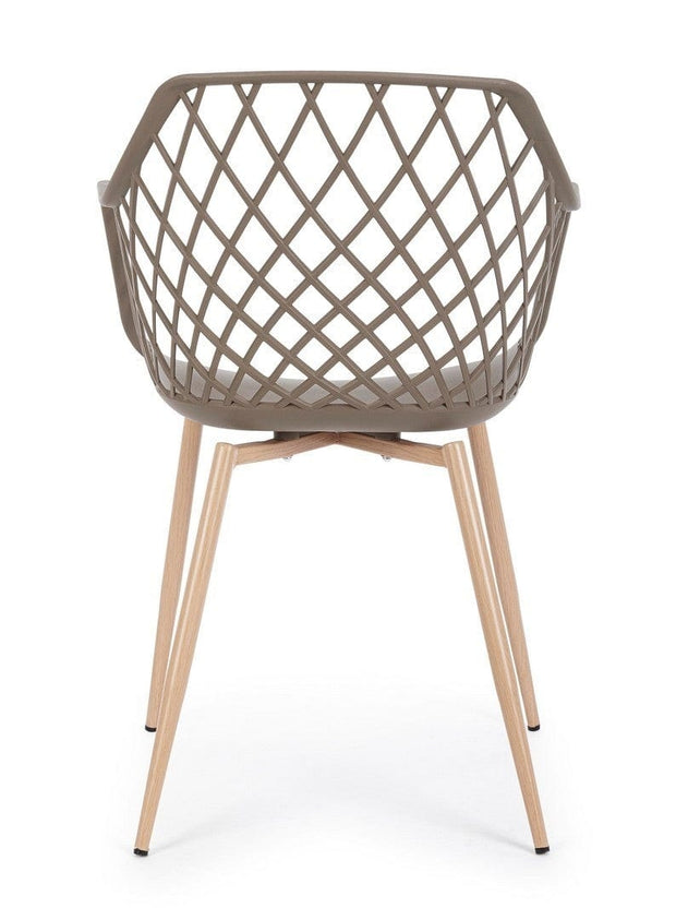 Set di 4 sedie da pranzo in plastica Optik Cappuccino (4)