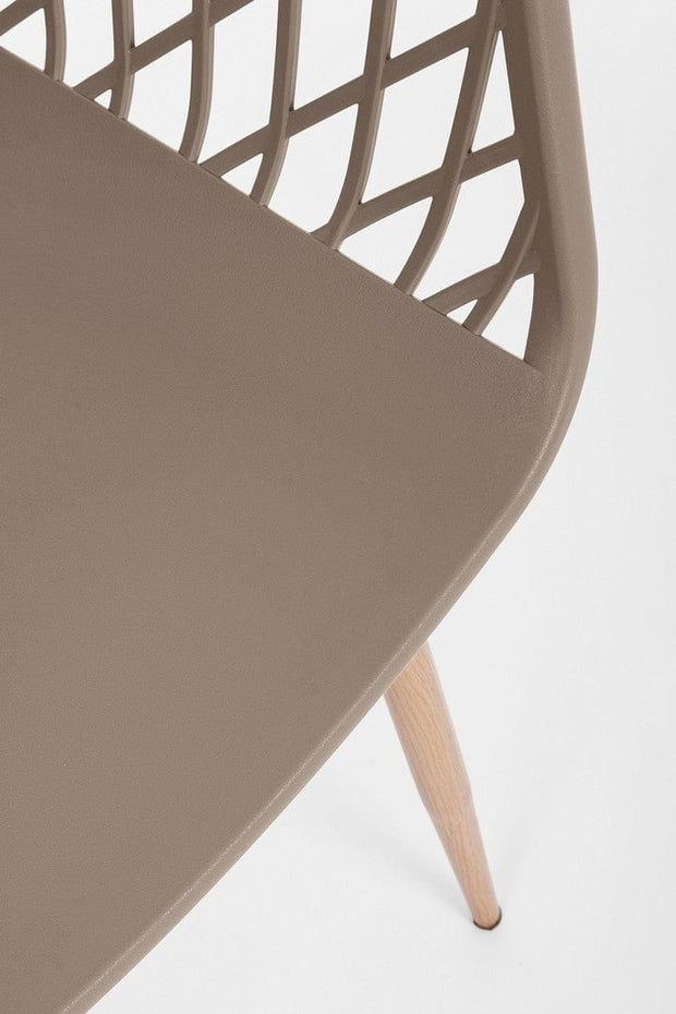 Set di 4 sedie da pranzo in plastica Optik Cappuccino (7)
