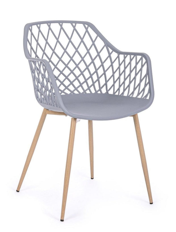 Set di 4 sedie da pranzo in plastica Optik Grigio (2)