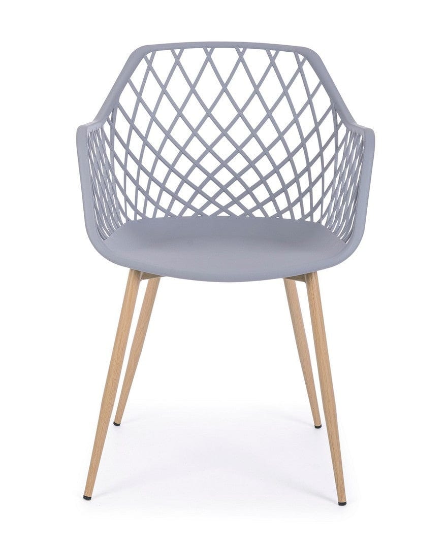 Set di 4 sedie da pranzo in plastica Optik Grigio (3)