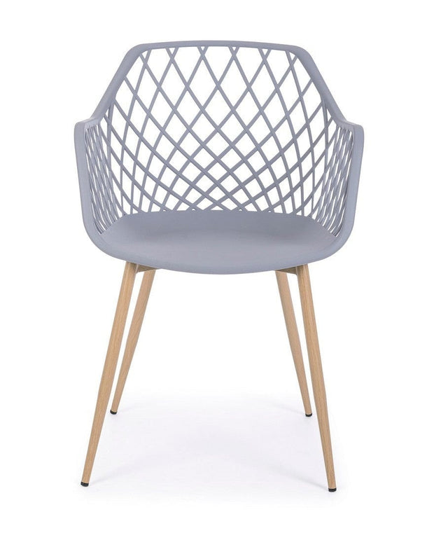 Set di 4 sedie da pranzo in plastica Optik Grigio (3)