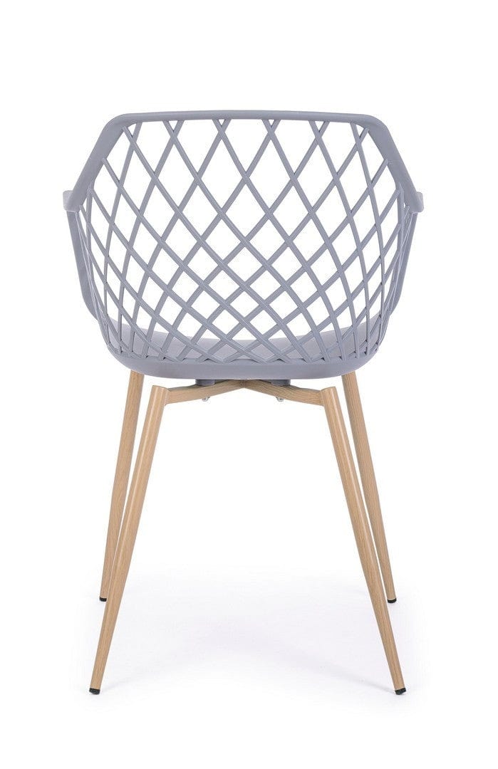 Set di 4 sedie da pranzo in plastica Optik Grigio (4)