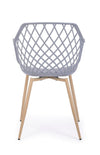 Set di 4 sedie da pranzo in plastica Optik Grigio (4)