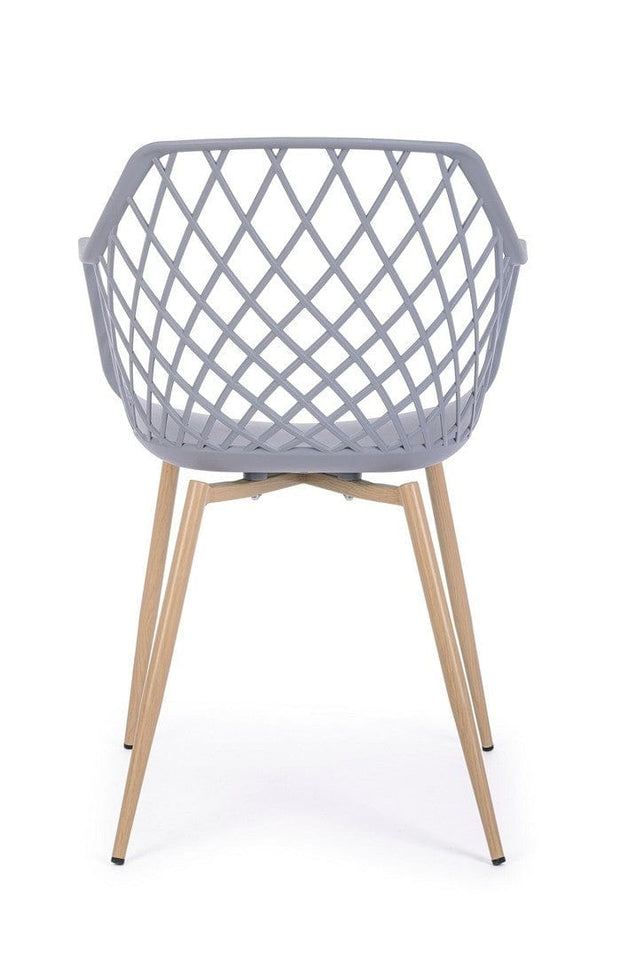 Set di 4 sedie da pranzo in plastica Optik Grigio (4)