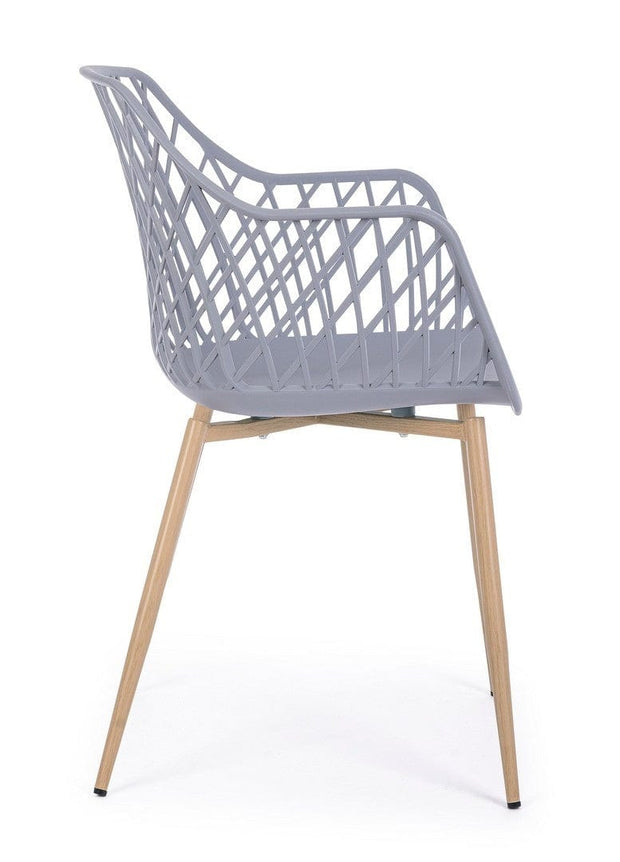Set di 4 sedie da pranzo in plastica Optik Grigio (5)