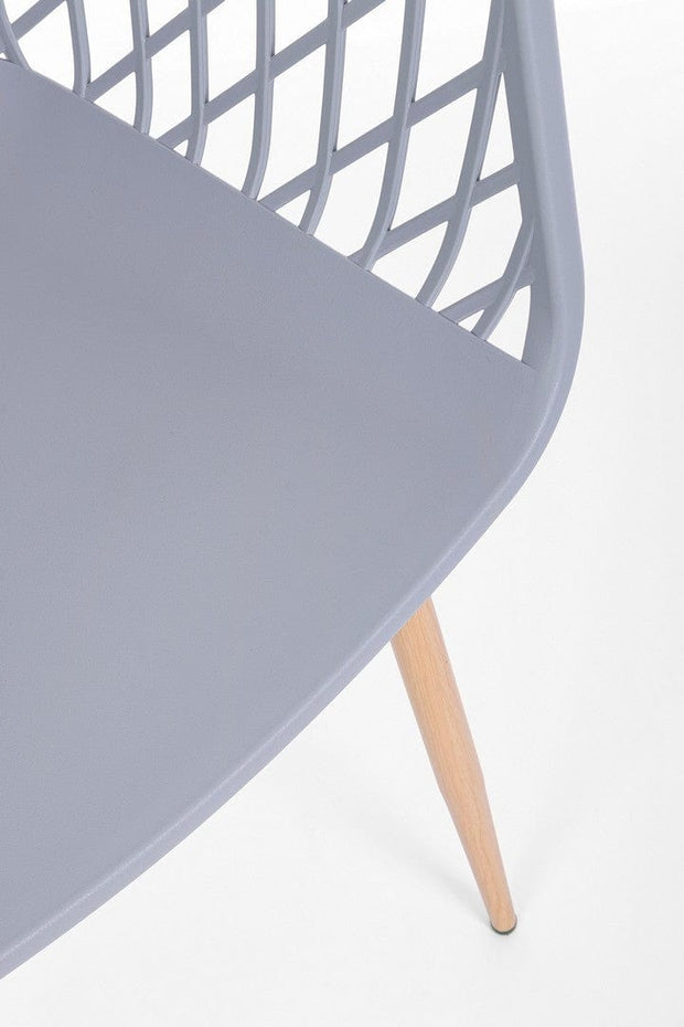 Set di 4 sedie da pranzo in plastica Optik Grigio (7)