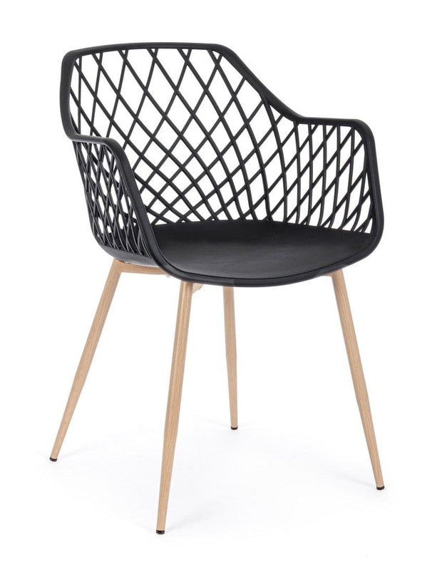 Set di 4 sedie da pranzo in plastica Optik Nero (2)