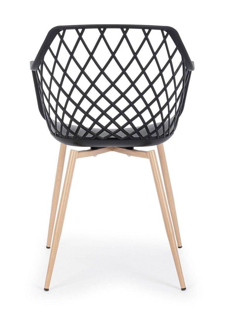 Set di 4 sedie da pranzo in plastica Optik Nero (4)