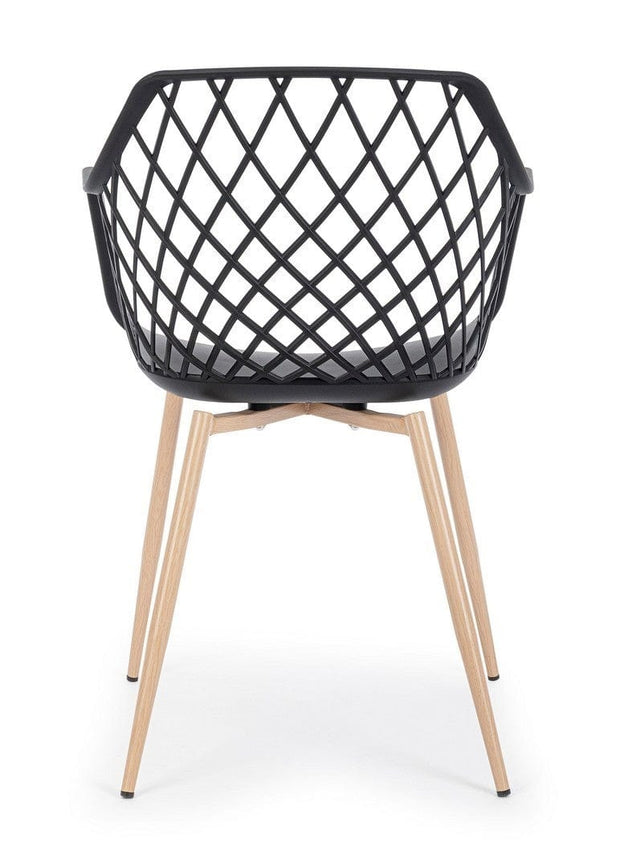 Set di 4 sedie da pranzo in plastica Optik Nero (4)