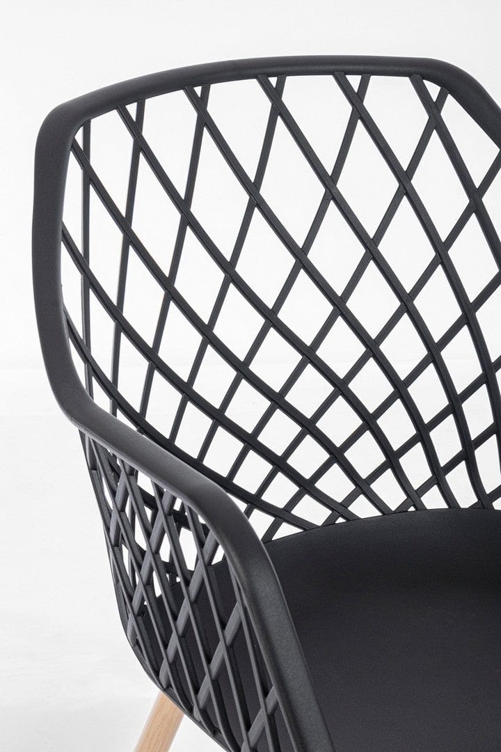 Set di 4 sedie da pranzo in plastica Optik Nero (6)