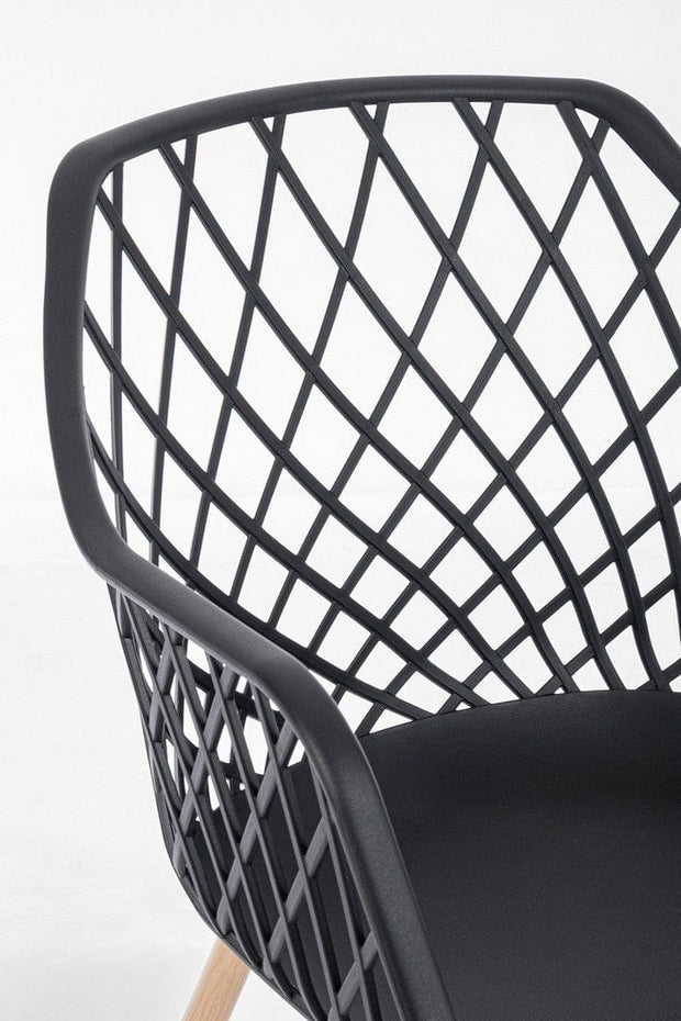 Set di 4 sedie da pranzo in plastica Optik Nero (6)