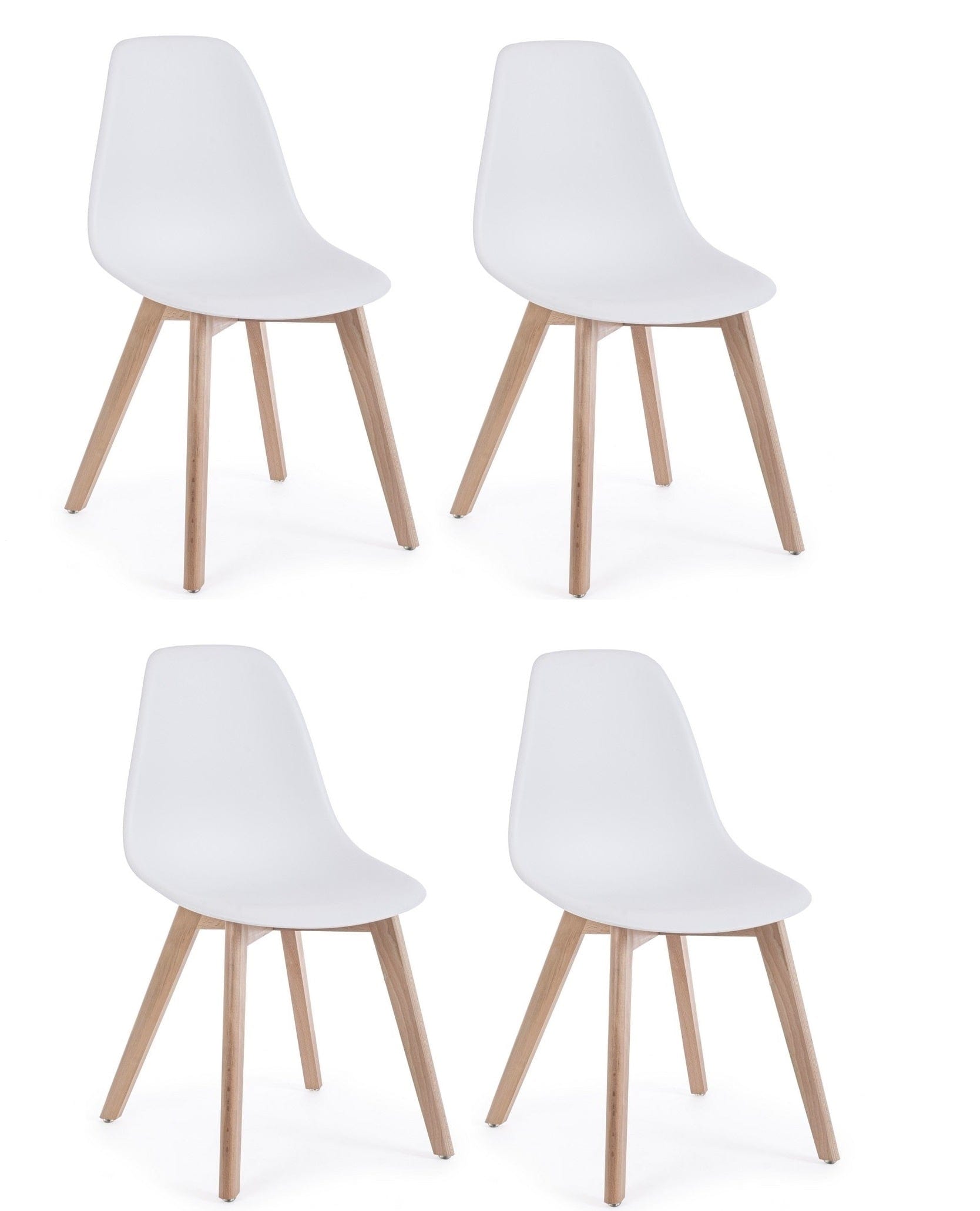 Set di 4 sedie da pranzo in plastica System Bianco